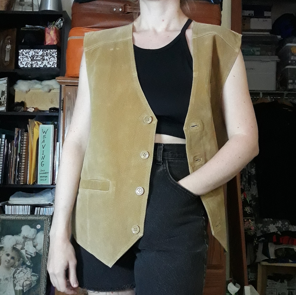 90s Basic Editions Leather Vest - image 1